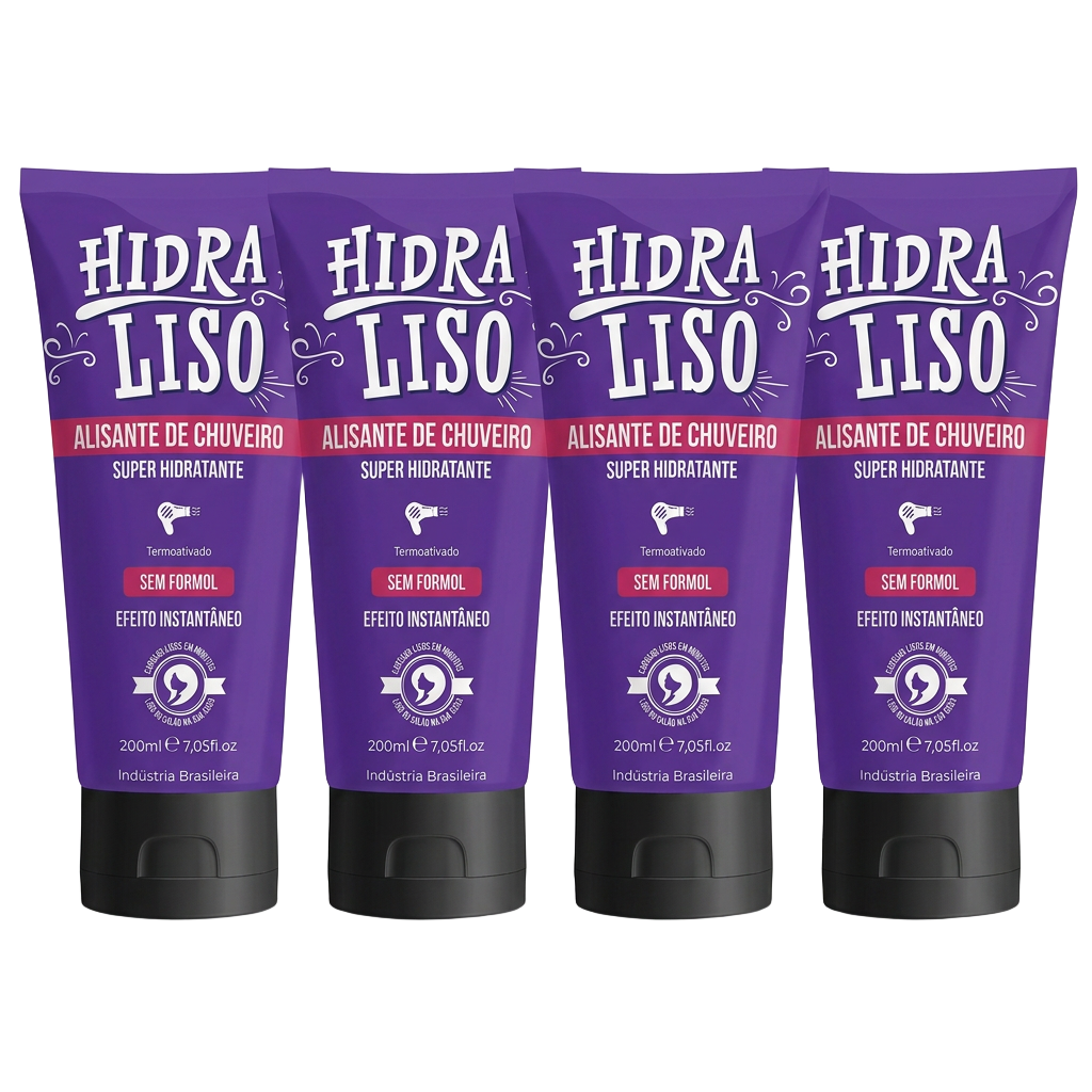 4 frascos Hidraliso alisante de chuveiro 200ml